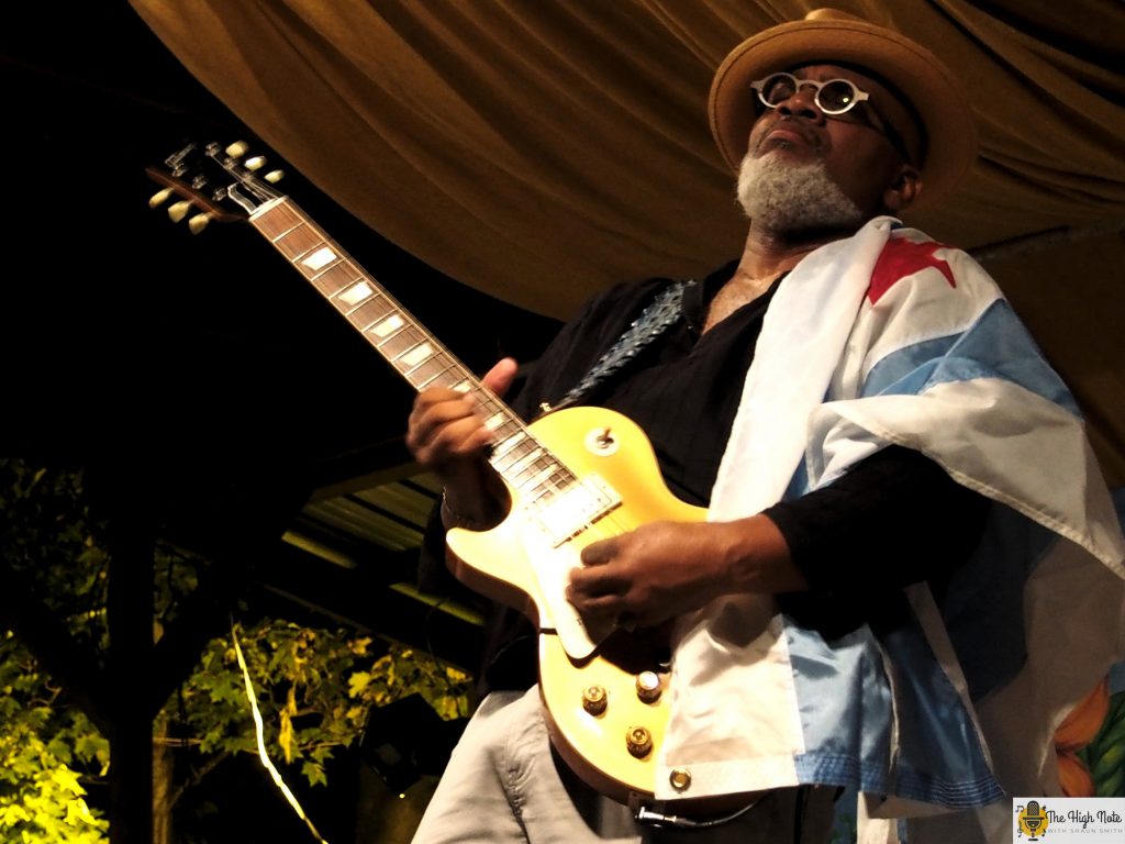 Toronzo Cannon performs for campers on Thursday night of the 57th annual Philadelphia Folk Festival.