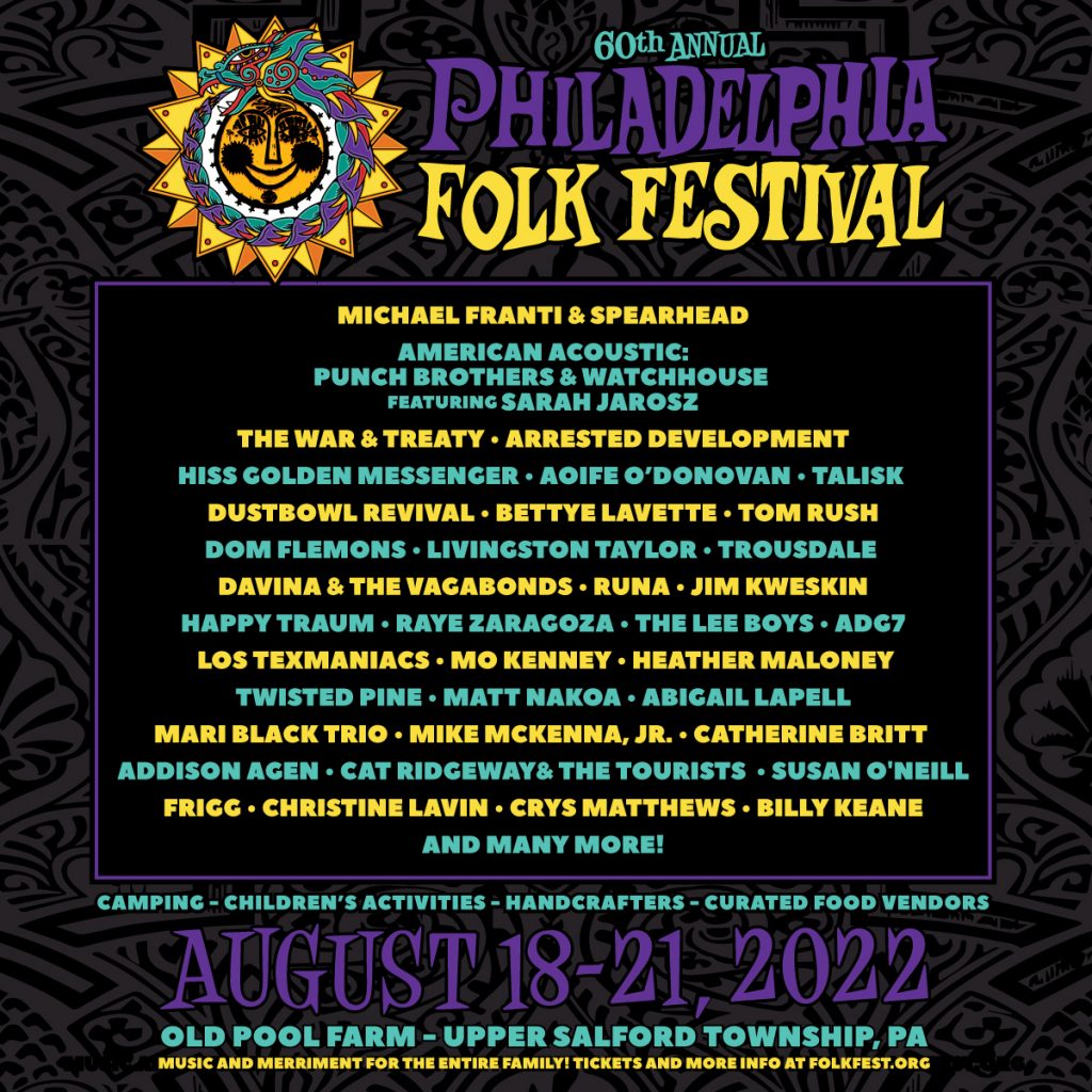 60th annual Philadelphia Folk Festival lineup