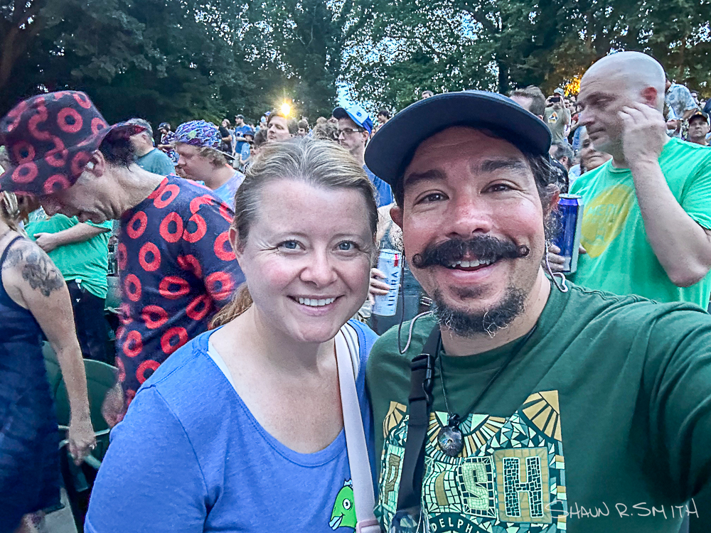 A Phish first timer and the author attending his 14th Phish show July 16, 2025 at TD Pavilion at The Mann Center for the Performing Arts in Philadelphia, Pennsylvania (Shaun R. Smith/ The High Note).