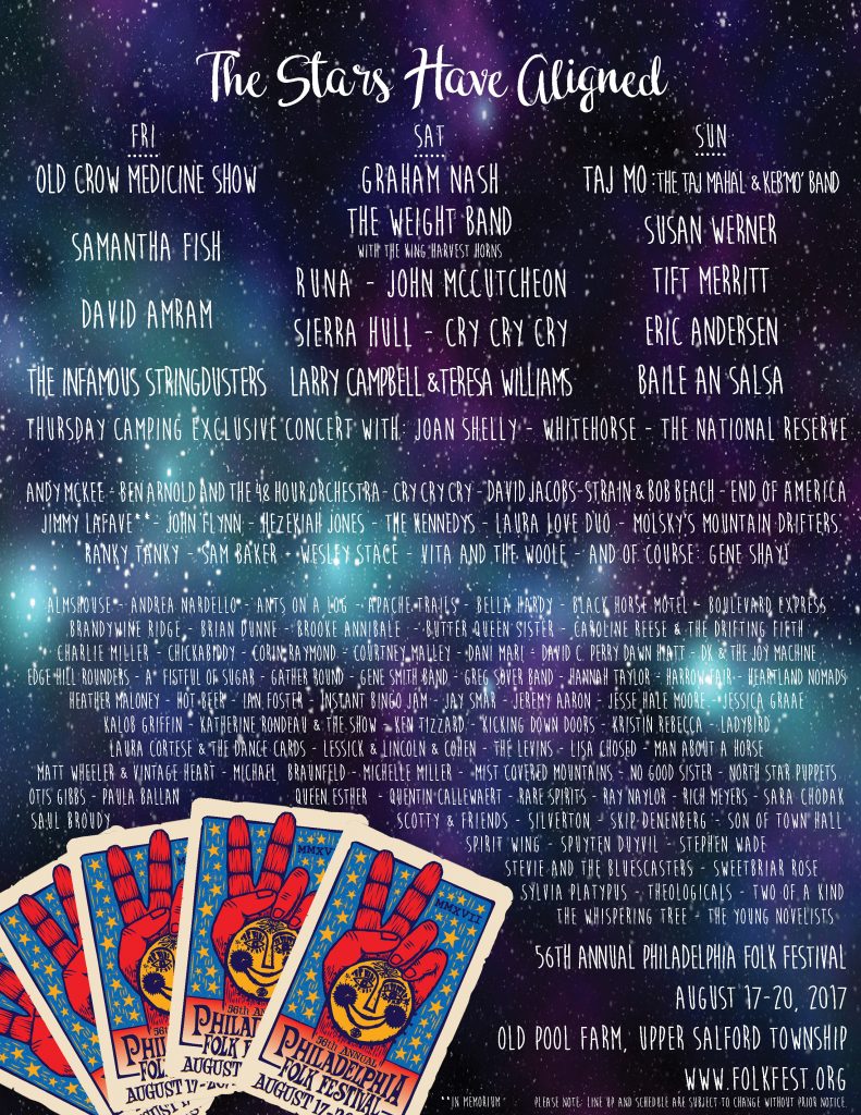 2017 Philadelphia Folk Festival Lineup