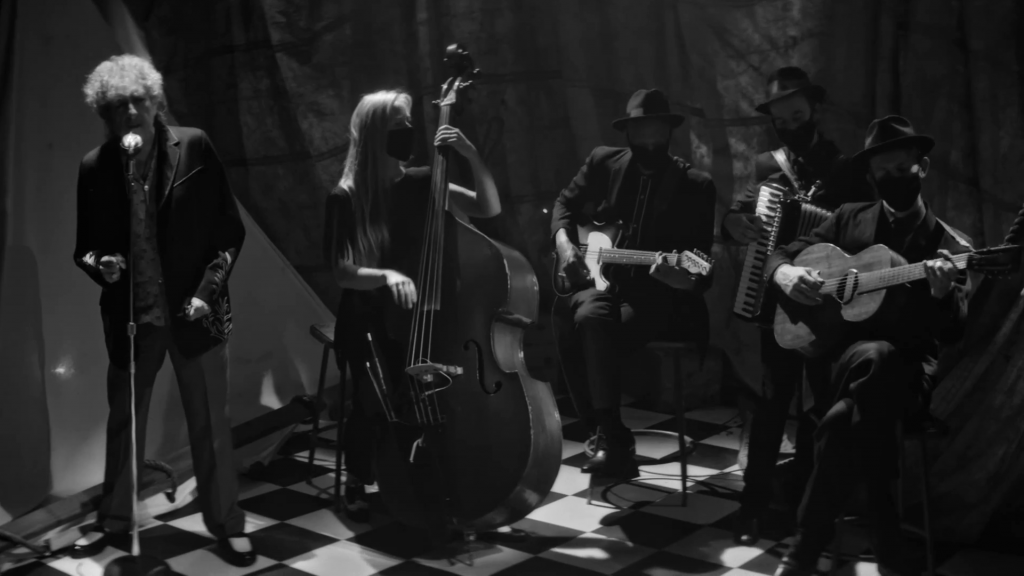 Bob Dylan in an intimate, one screen setting during "Shadow Kingdom."