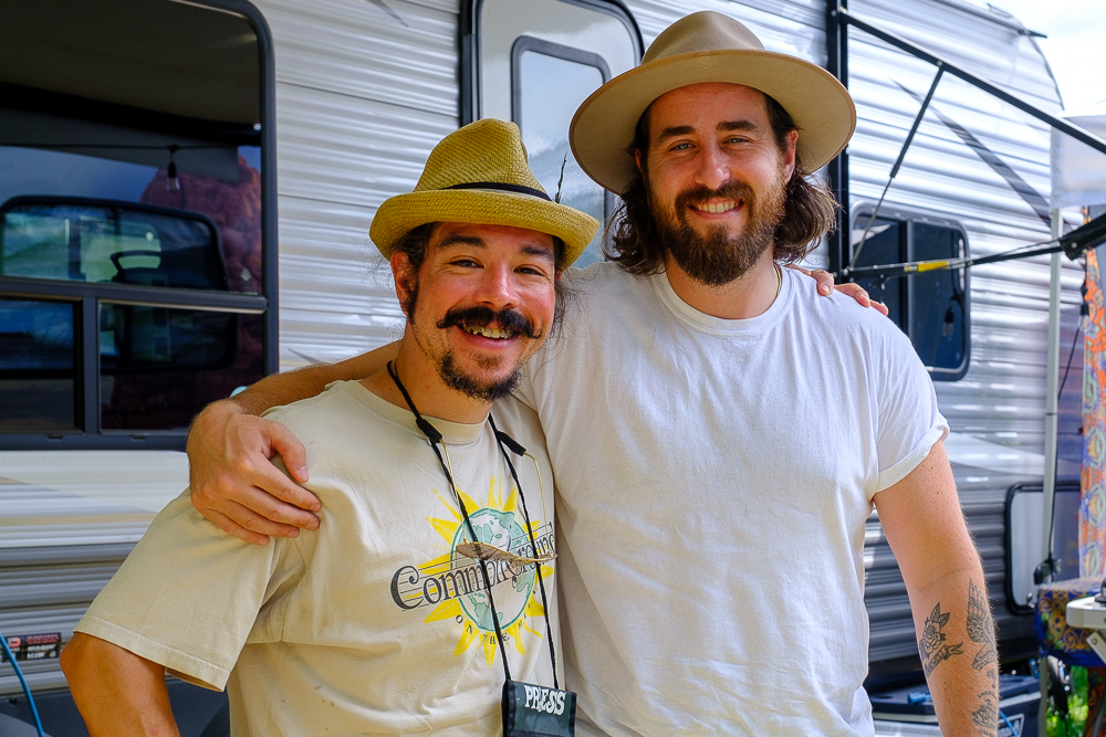 Shaun Smith and Mike McKenna Jr. at the 60th annual Philadelphia Folk Festival after recording an episode of The High Note podcast.